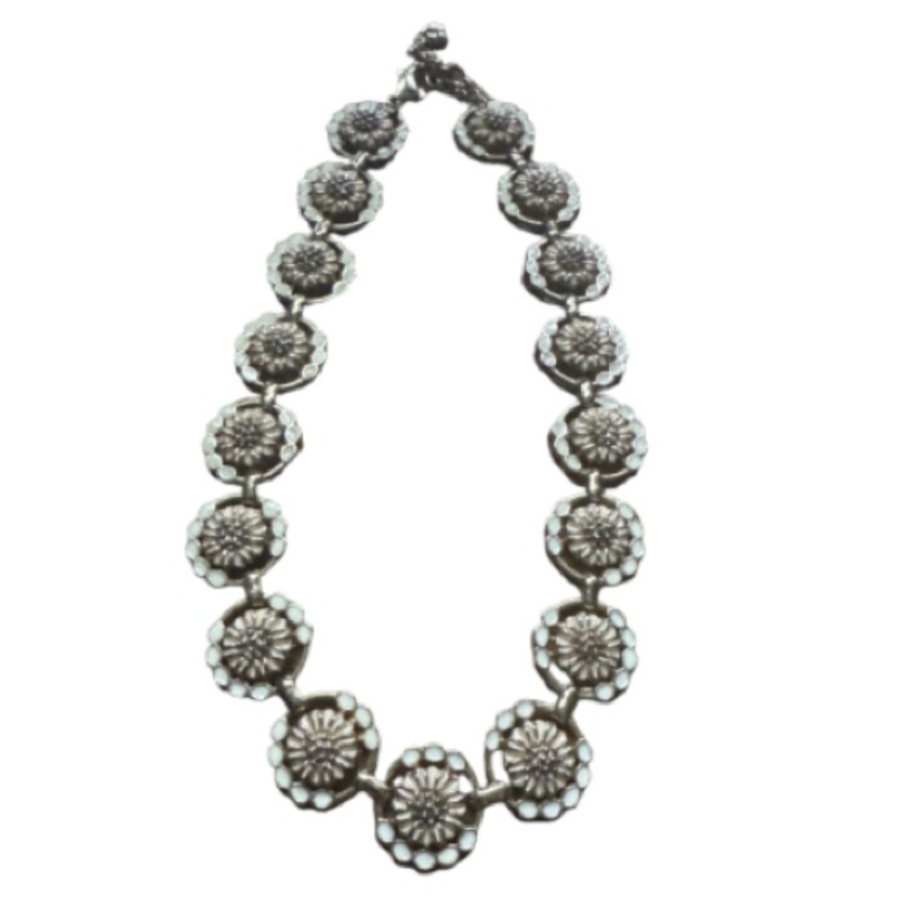 Source Unknown Silver Floral Necklace